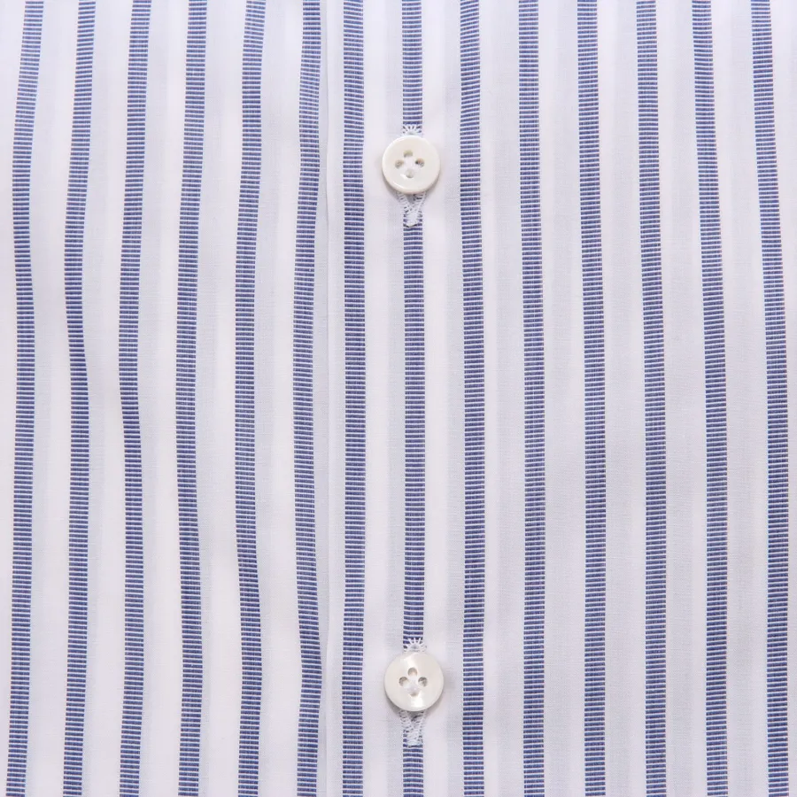 0713AE camicia uomo SARTORIA CAMPO white/blue striped cotton shirt man