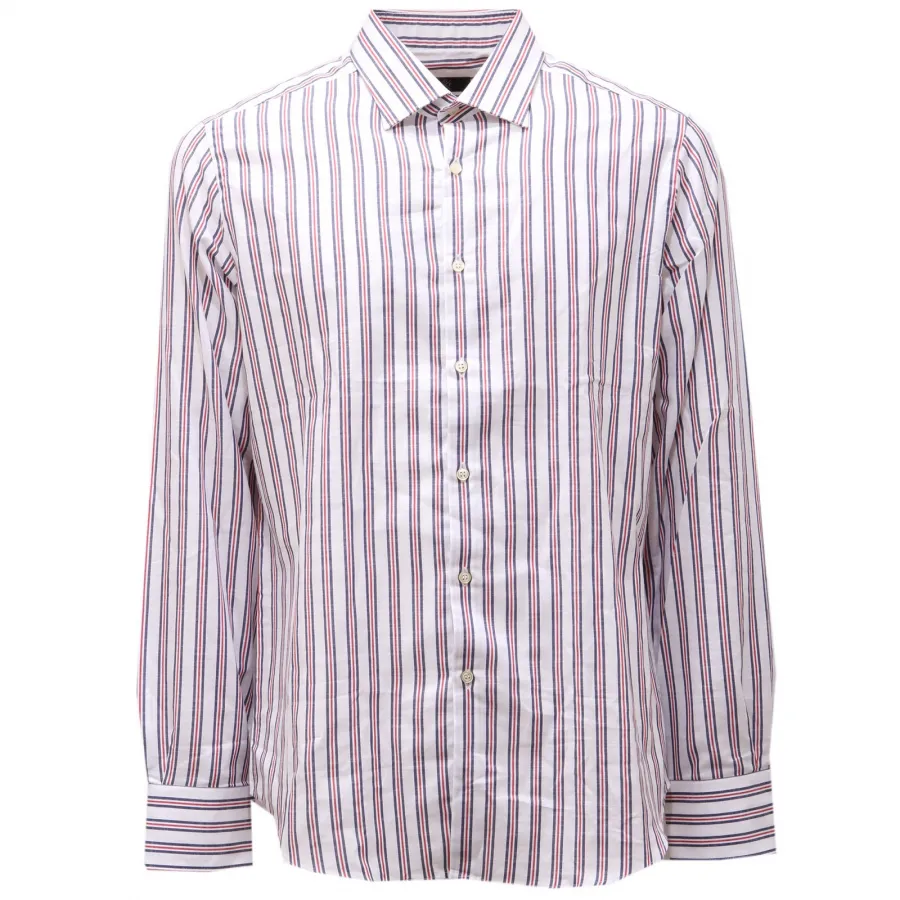 0824AG camicia uomo GMF 965 white stripes cotton shirt men