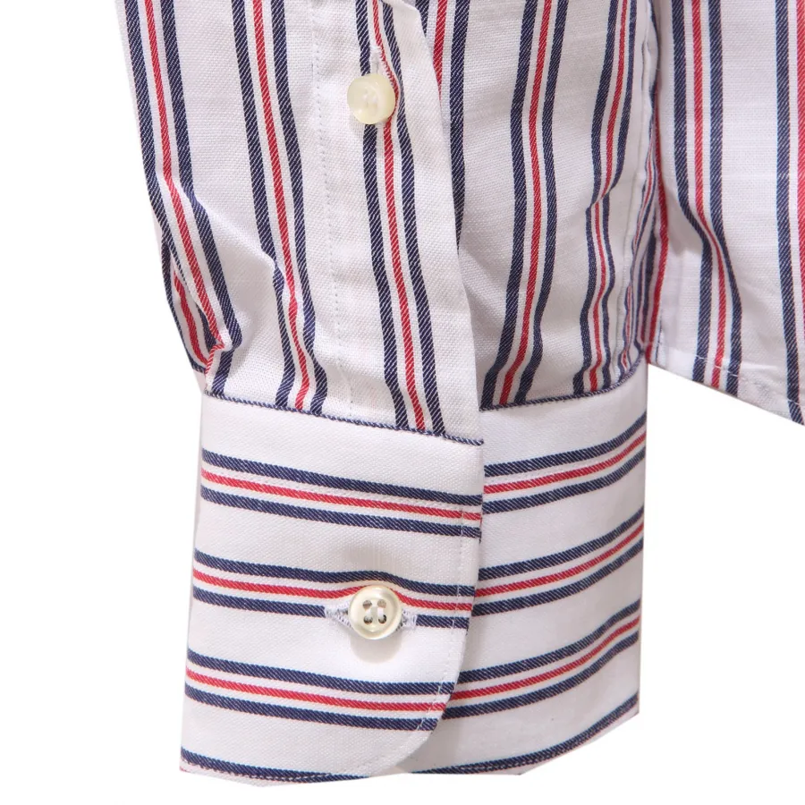 0824AG camicia uomo GMF 965 white stripes cotton shirt men