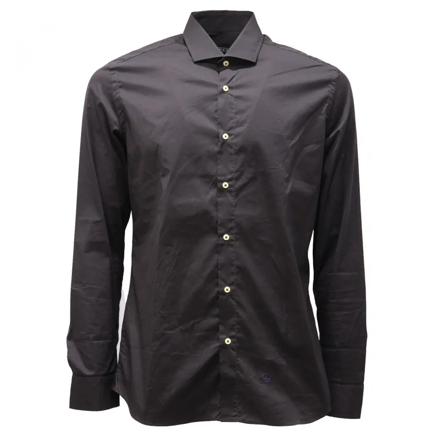1174AG camicia uomo AT.P.CO ESSENTIAL black cotton shirt man