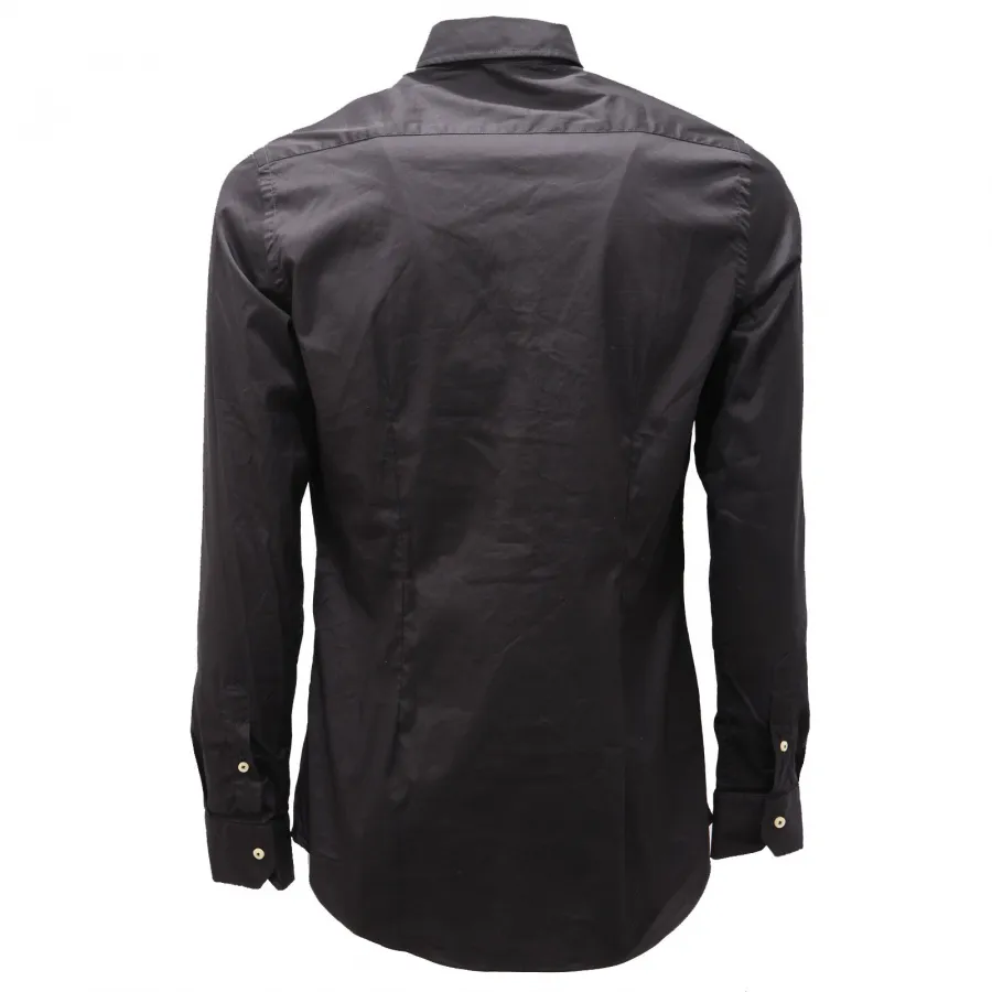 1174AG camicia uomo AT.P.CO ESSENTIAL black cotton shirt man
