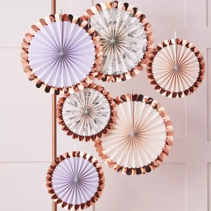 6 rosette rosa oro