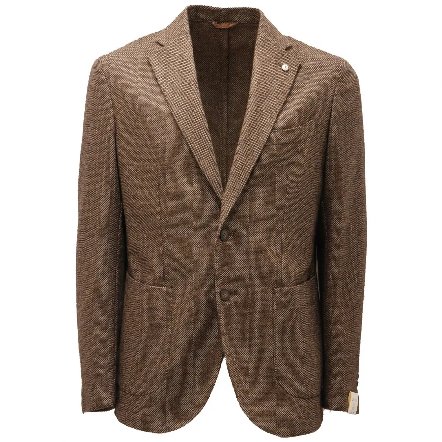 6237AD giacca uomo L.B.M. 1911 SLIM FIT beige/black mix wool jacket men