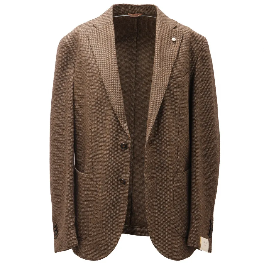6237AD giacca uomo L.B.M. 1911 SLIM FIT beige/black mix wool jacket men