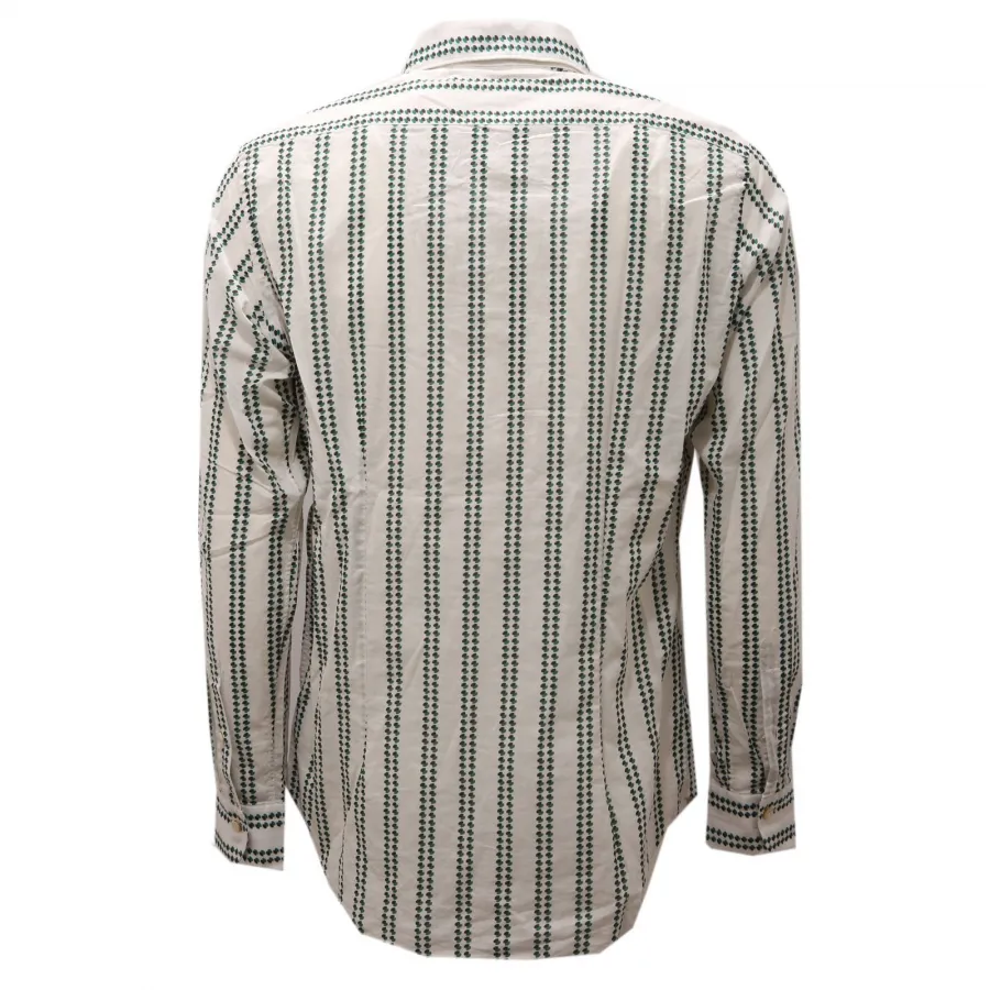 6842AF camicia uomo BAGUTTA MILANO off white/green/black cotton SLIM shirt man