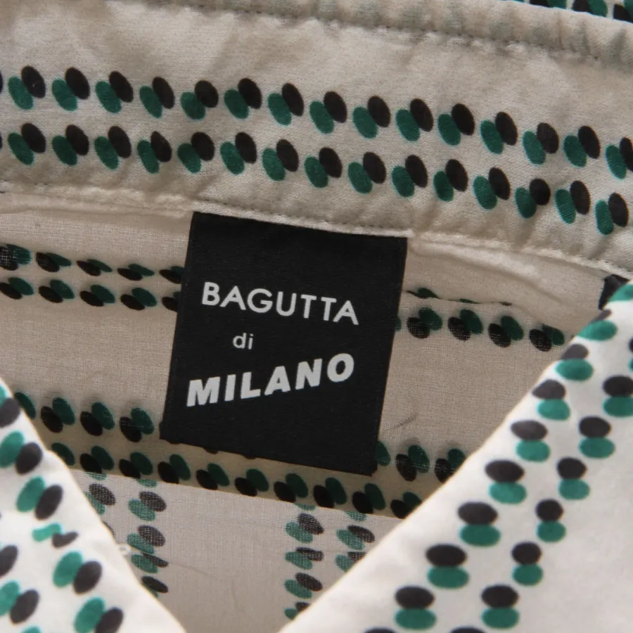 6842AF camicia uomo BAGUTTA MILANO off white/green/black cotton SLIM shirt man