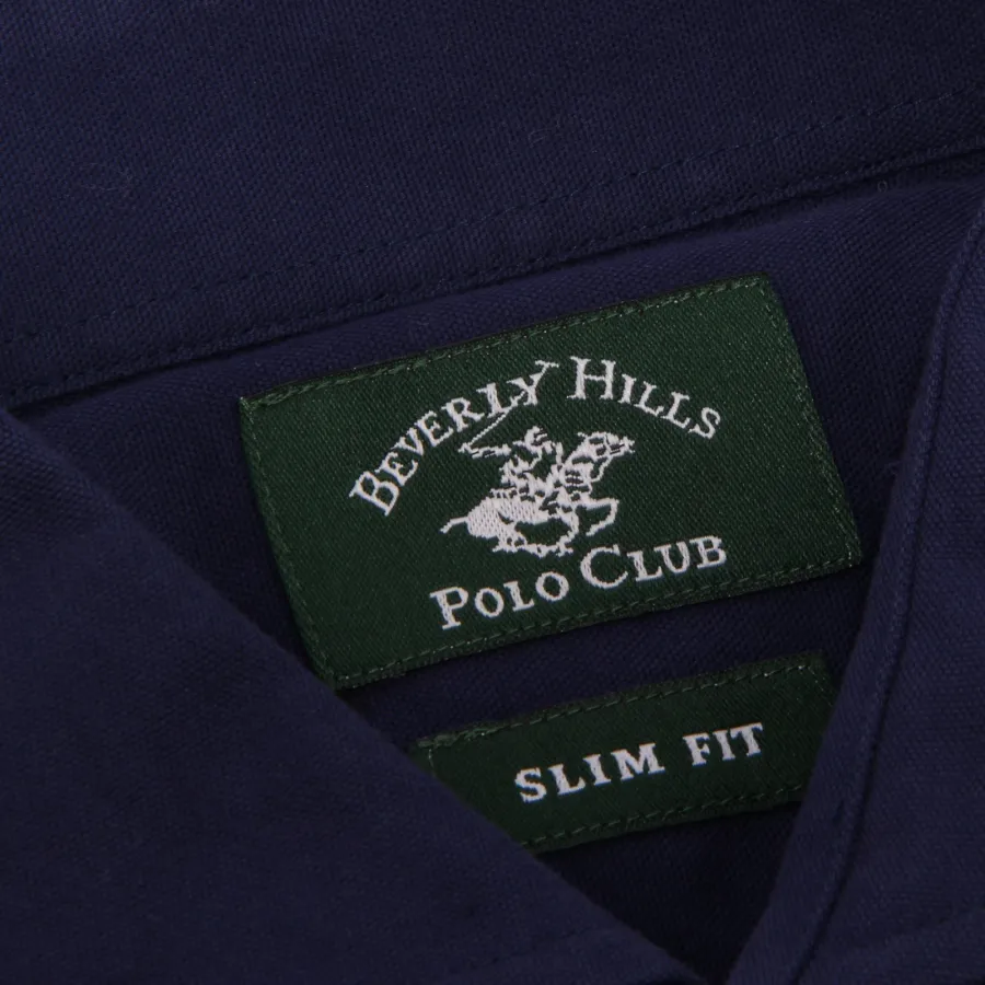 7650K camicia uomo BEVERLY HILLS POLO CLUB blue shirt cotton man