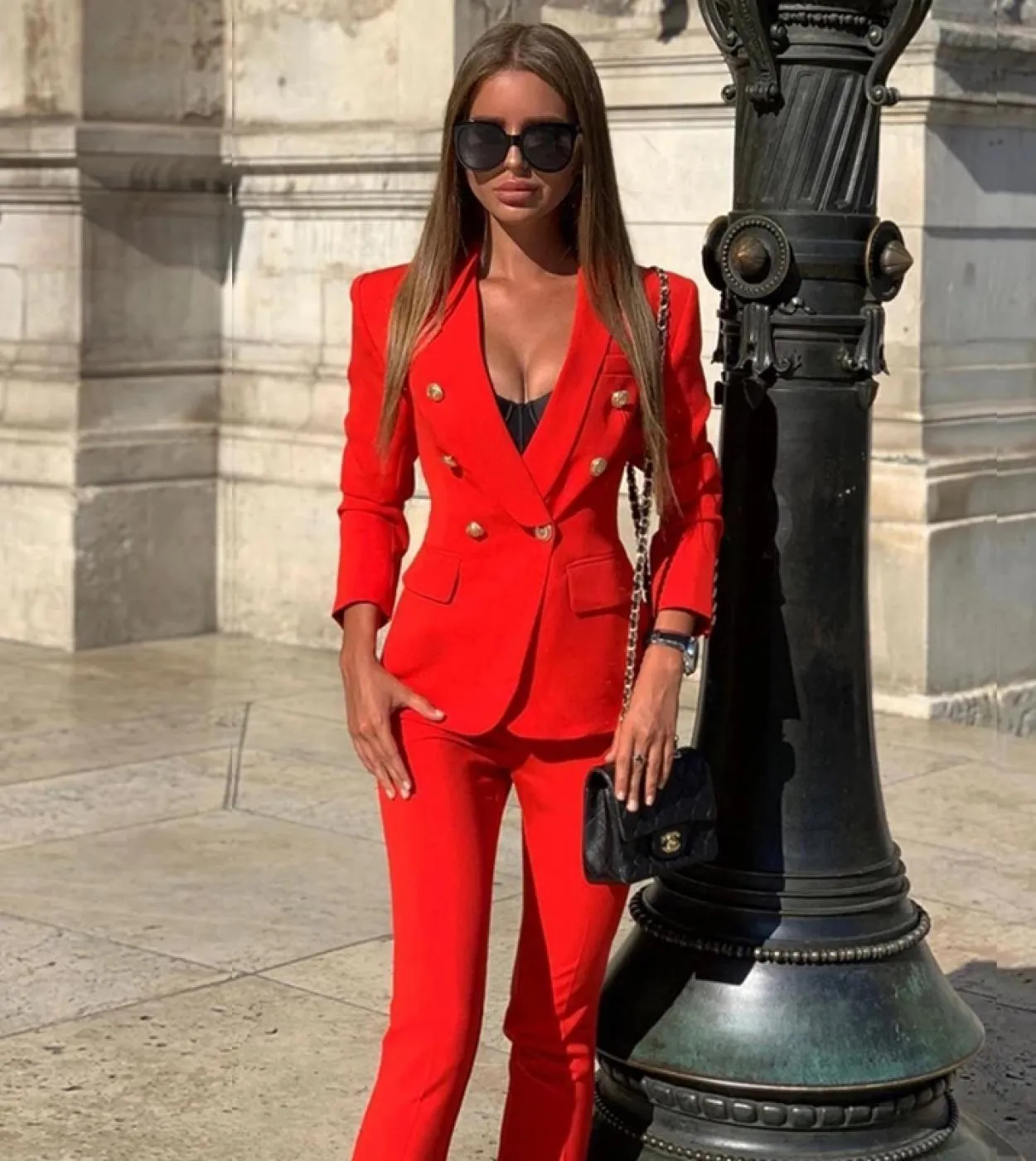 Abiti da lavoro rosa Pantalone da donna Pantalone da donna Abiti da donna rossi formali Abiti da donna rosa rossi