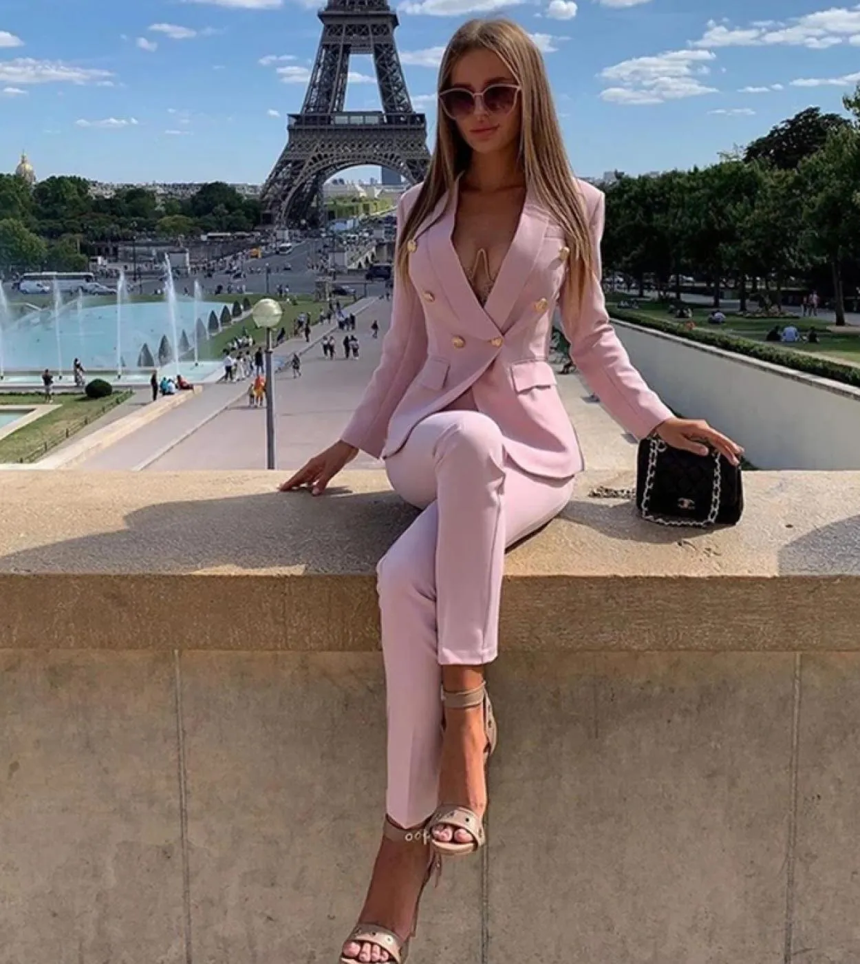 Abiti da lavoro rosa Pantalone da donna Pantalone da donna Abiti da donna rossi formali Abiti da donna rosa rossi