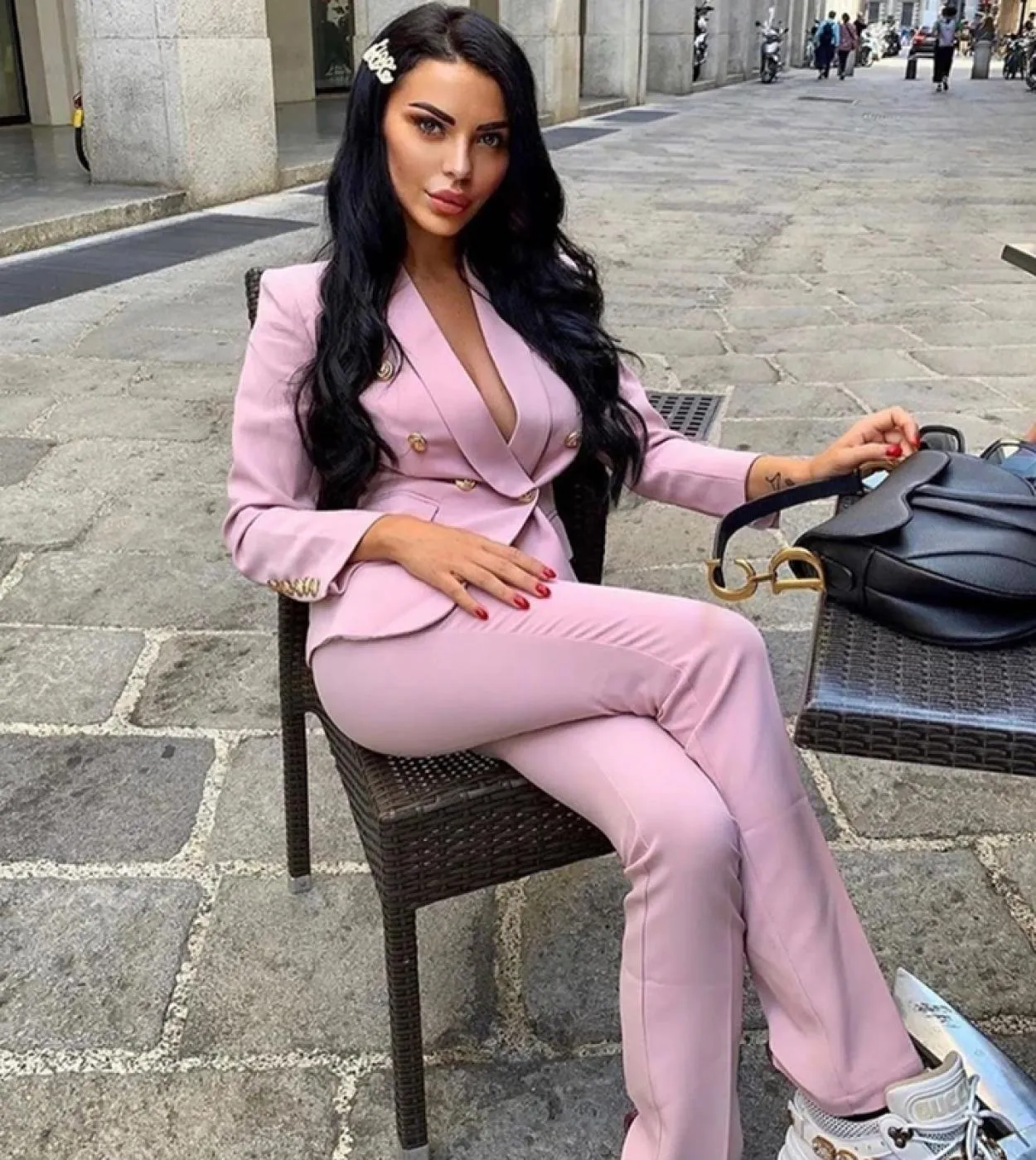 Abiti da lavoro rosa Pantalone da donna Pantalone da donna Abiti da donna rossi formali Abiti da donna rosa rossi