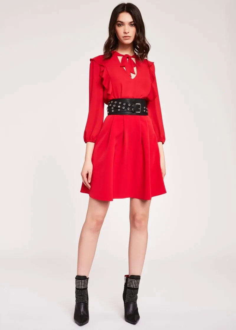Abito in georgette con rouche