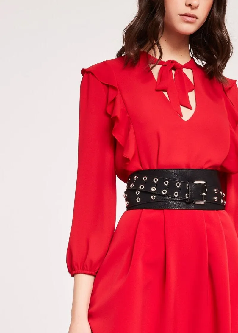 Abito in georgette con rouche