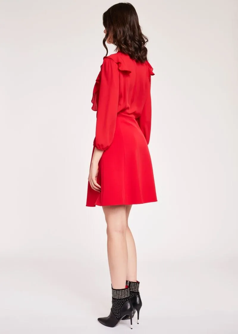 Abito in georgette con rouche