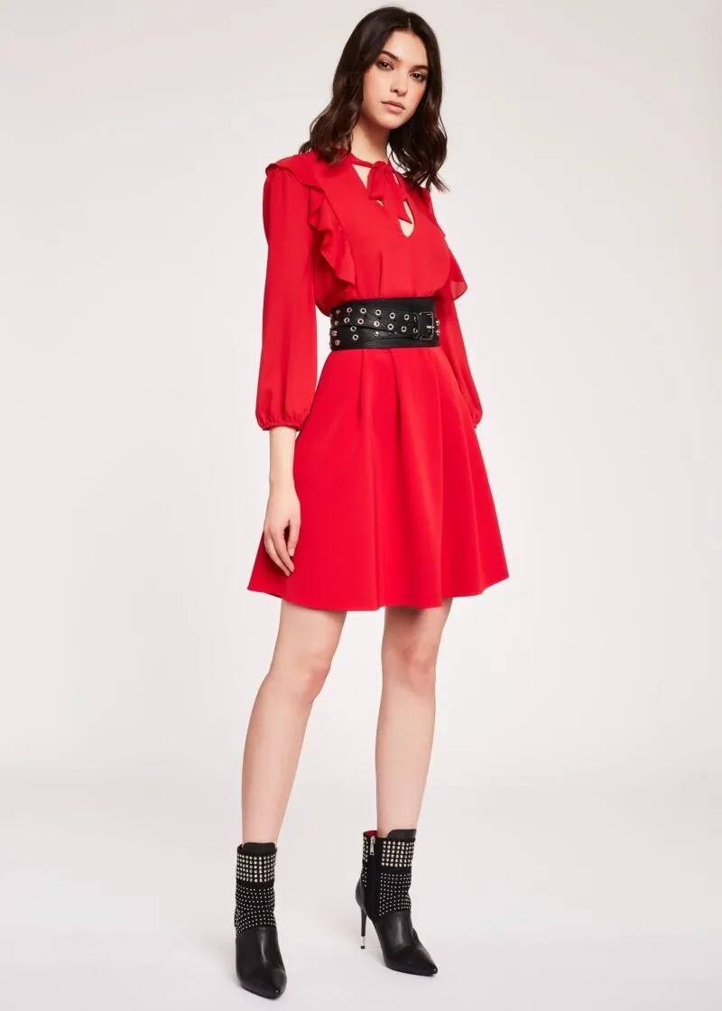 Abito in georgette con rouche