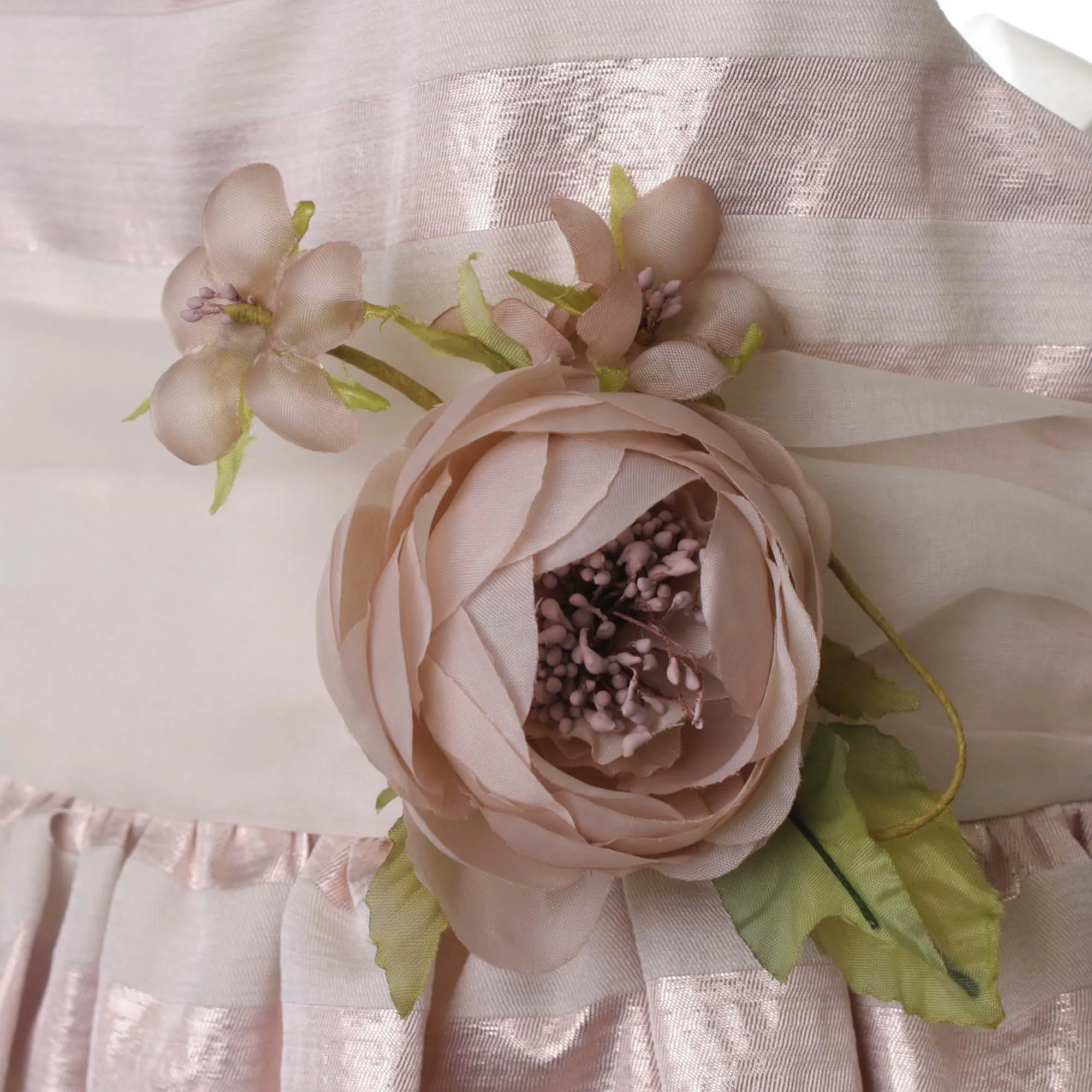 Abito Mussola Bordato Rosa Delicato
