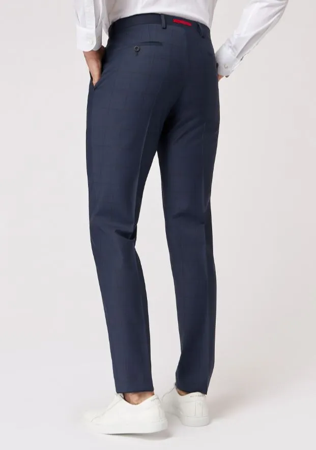 Abito slim fit roy robson blu a quadri lana stretch