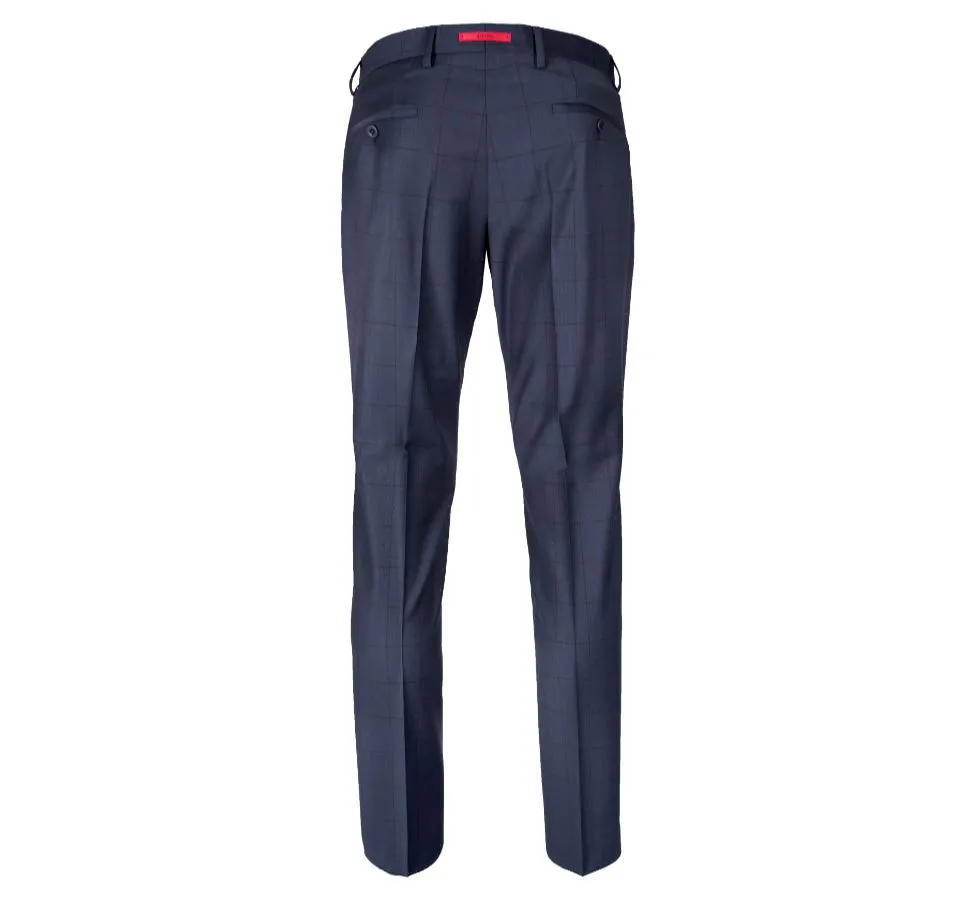 Abito slim fit roy robson blu a quadri lana stretch