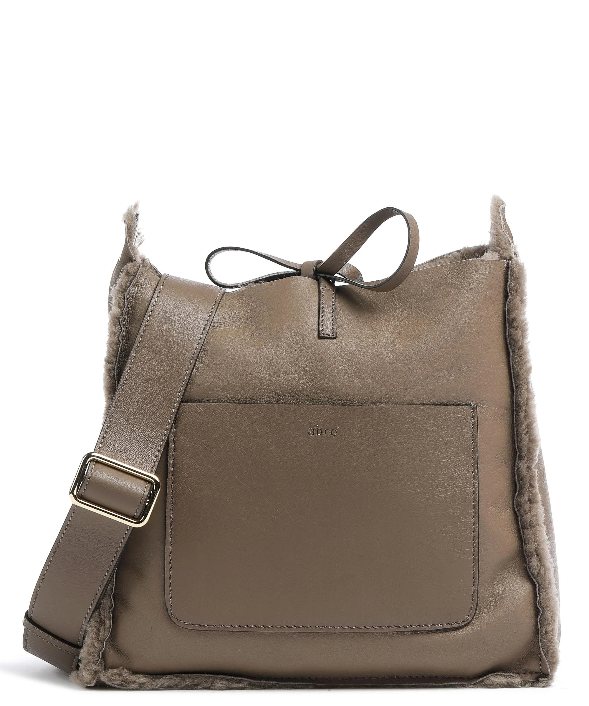  Abro Shearling Raquel Borsa a tracolla pelliccia, pelle a grana fine taupe  