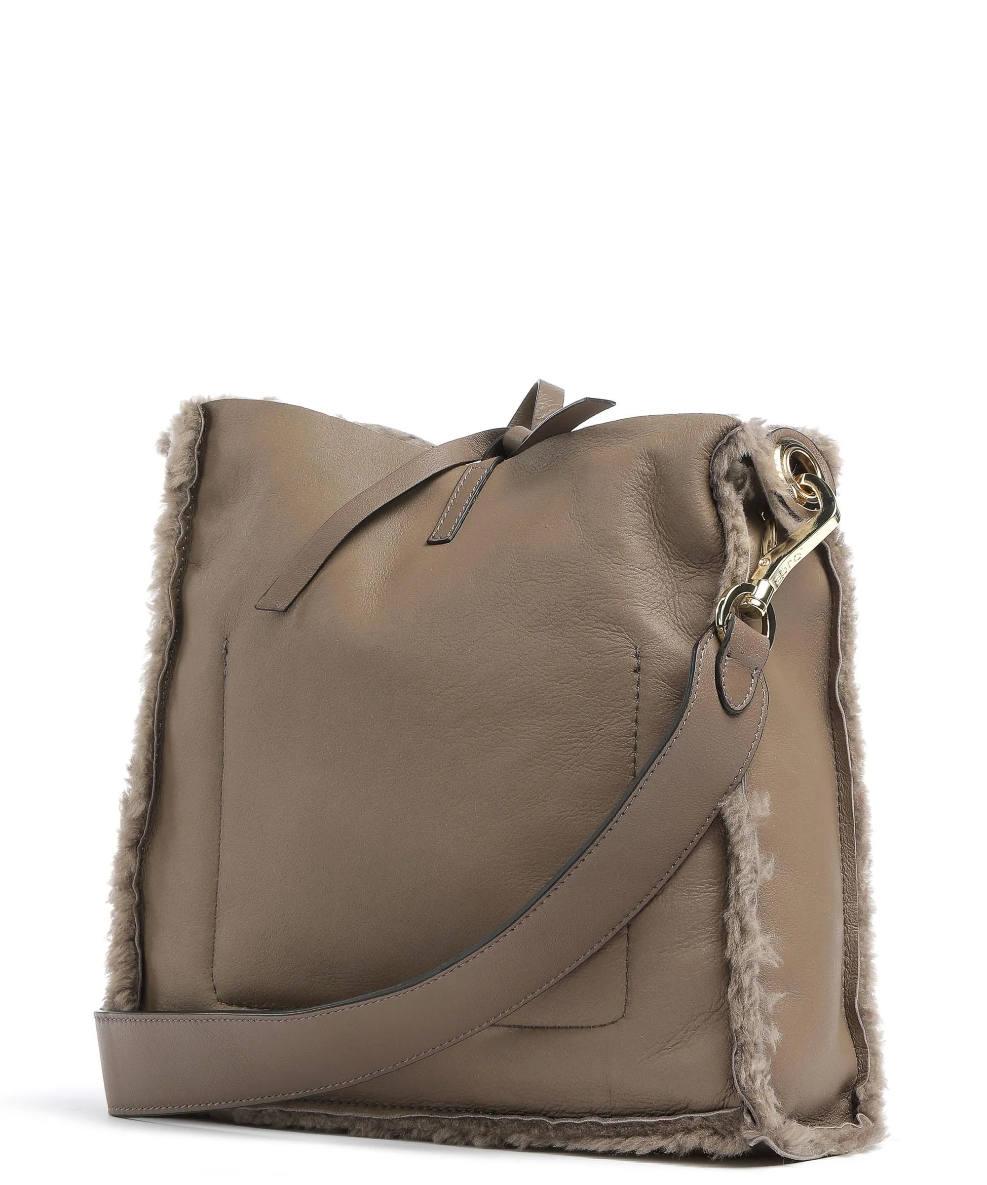  Abro Shearling Raquel Borsa a tracolla pelliccia, pelle a grana fine taupe  