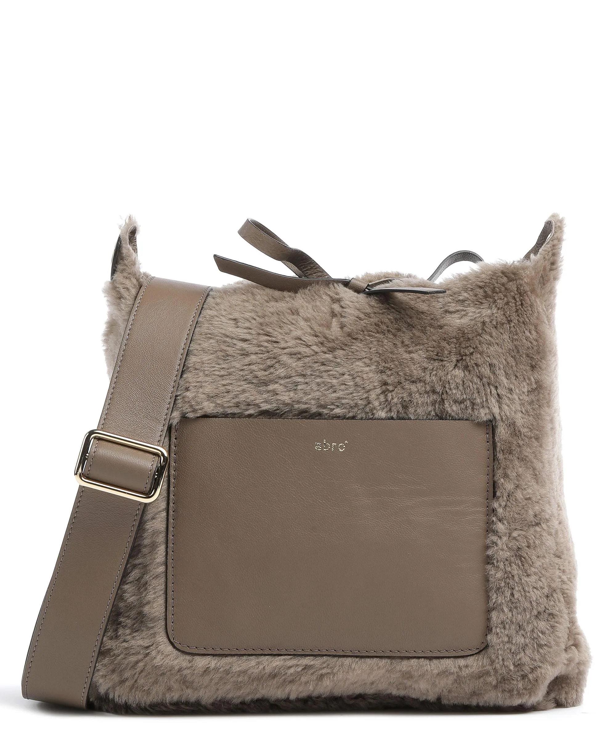  Abro Shearling Raquel Borsa a tracolla pelliccia, pelle a grana fine taupe  