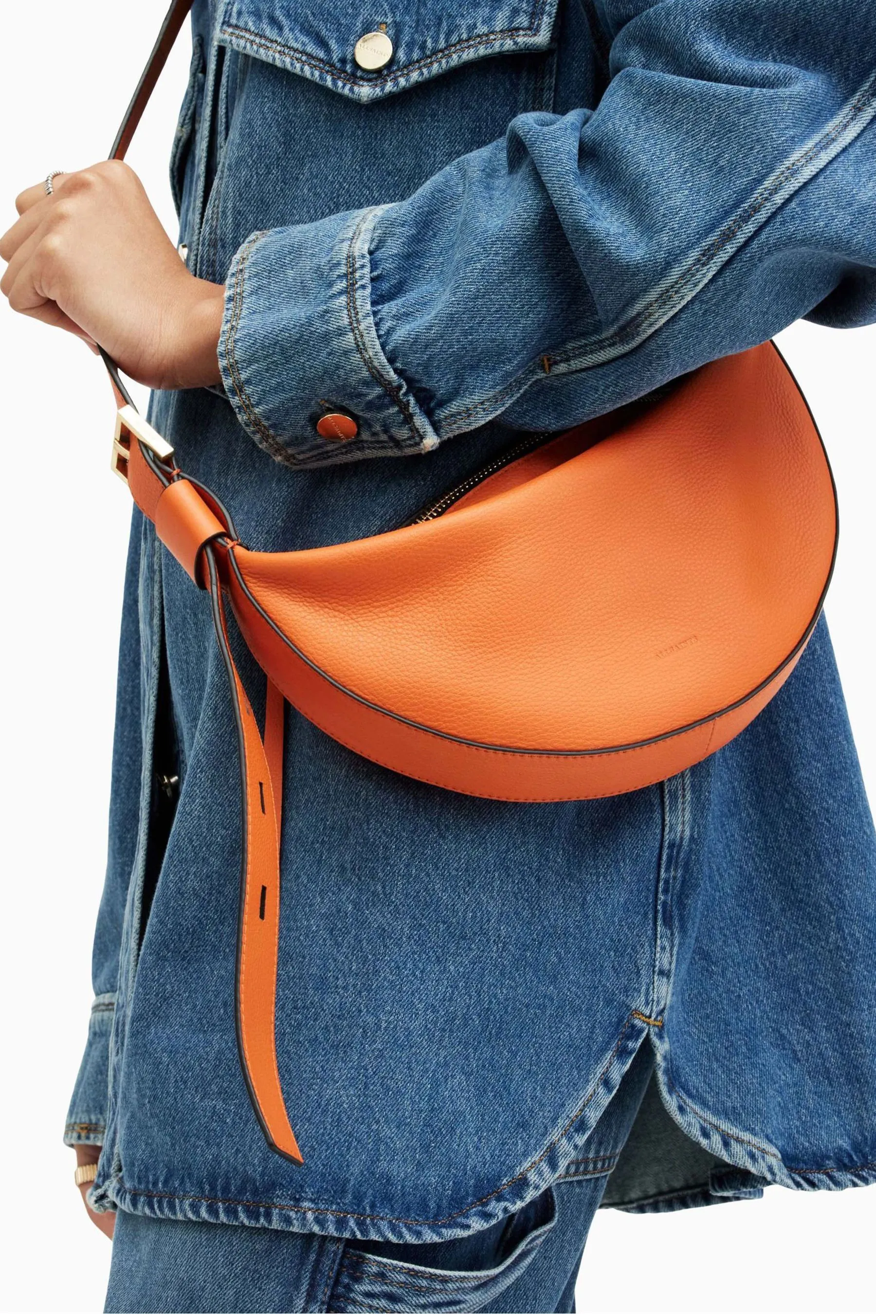 AllSaints - Borsa a tracolla a mezzaluna    