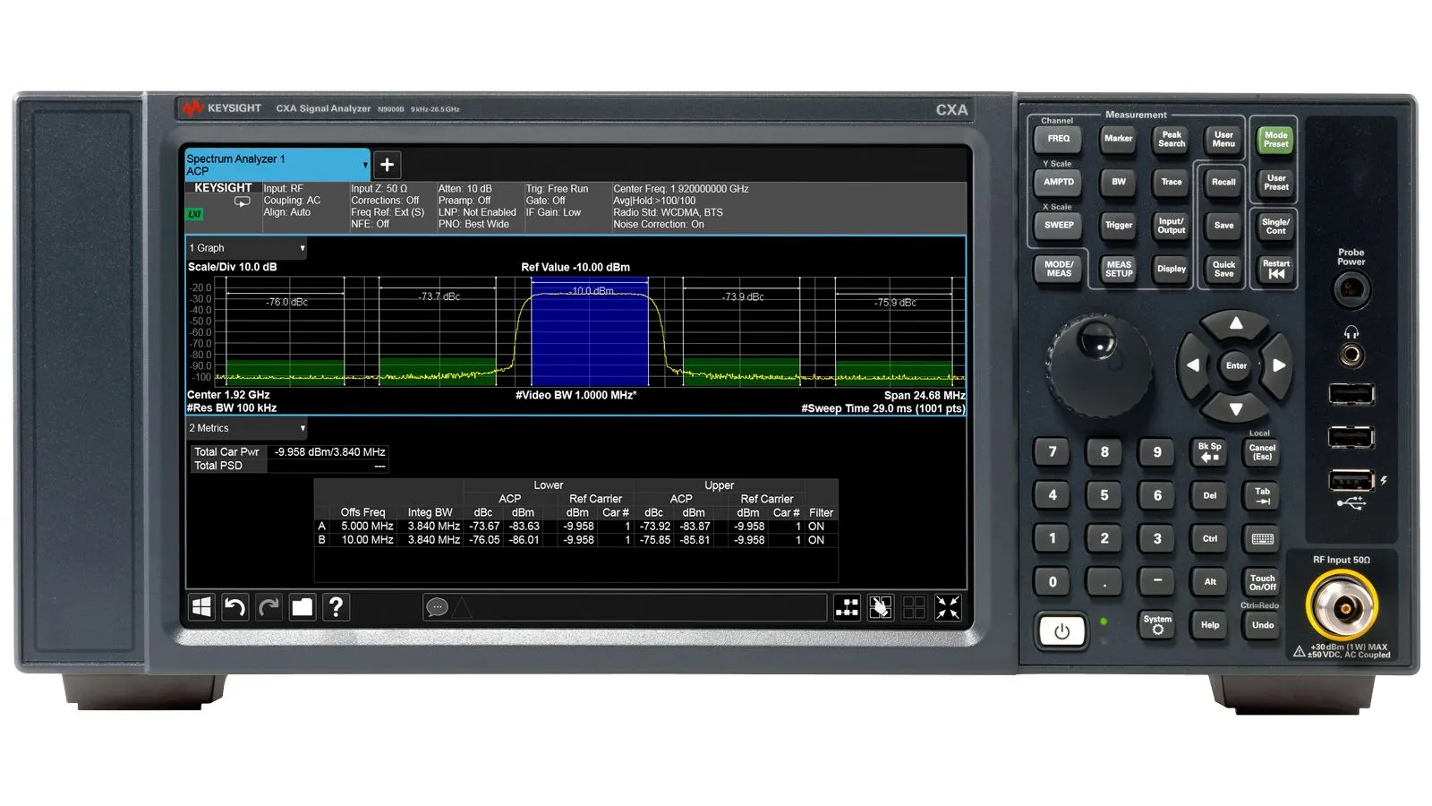 Analizzatore di spettro Keysight +, 0.000009 → 26.5GHz, 6 canali, Cert. ISO