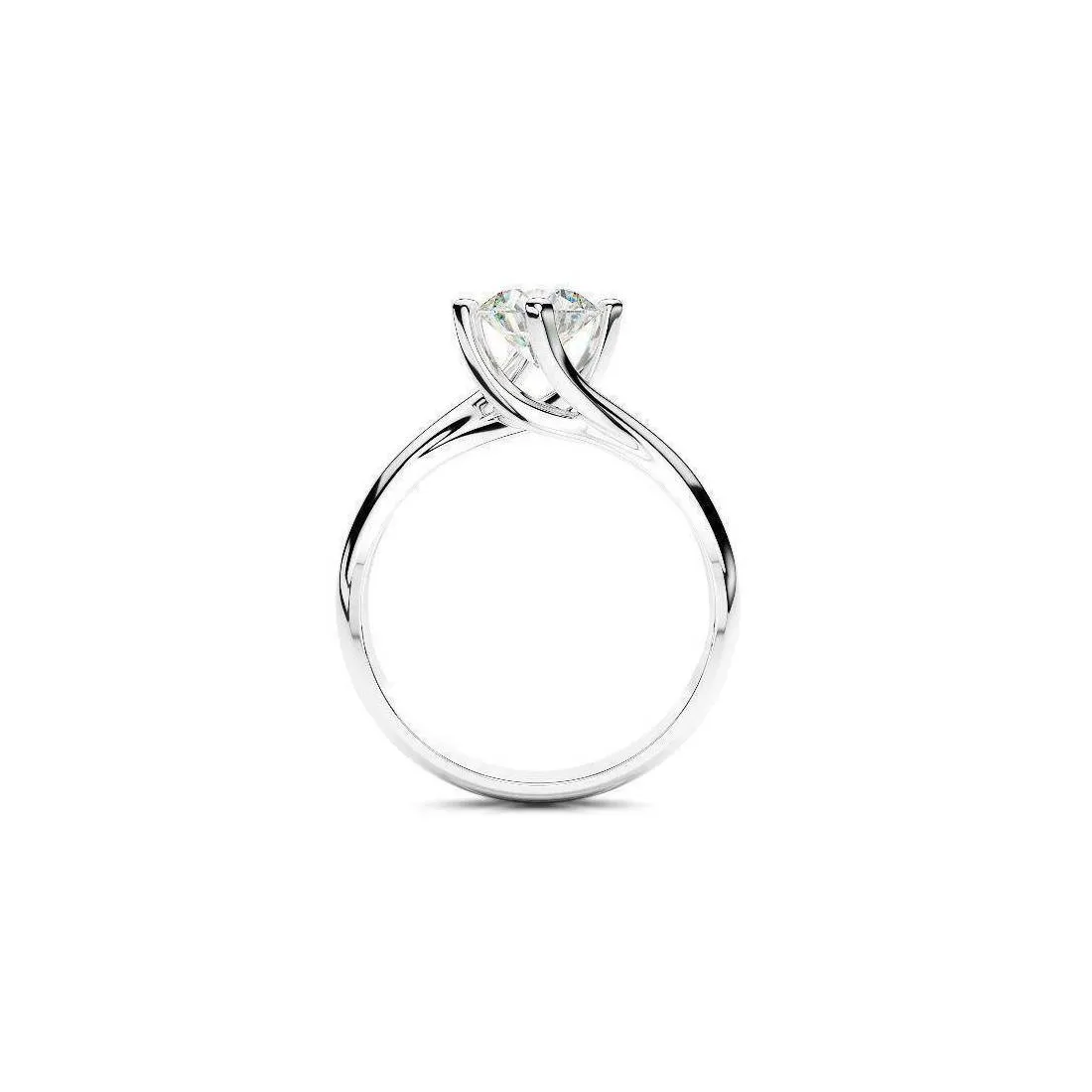 ANELLO SOLITARIO VALENTINO DIAMANTE TAGLIO BRILLANTE G VS ORO BIANCO 18 KARATI