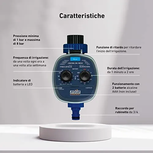Aqua Control C4099O Programmatore d'irrigazione da giardino, per tutti i tipi di rubinetti, apertura a 0 bar. Vecchio C4099N