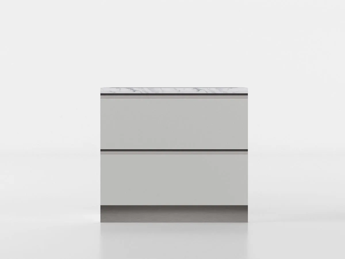 Base fornello 90 cm grigio/marmo 'Cassandra'