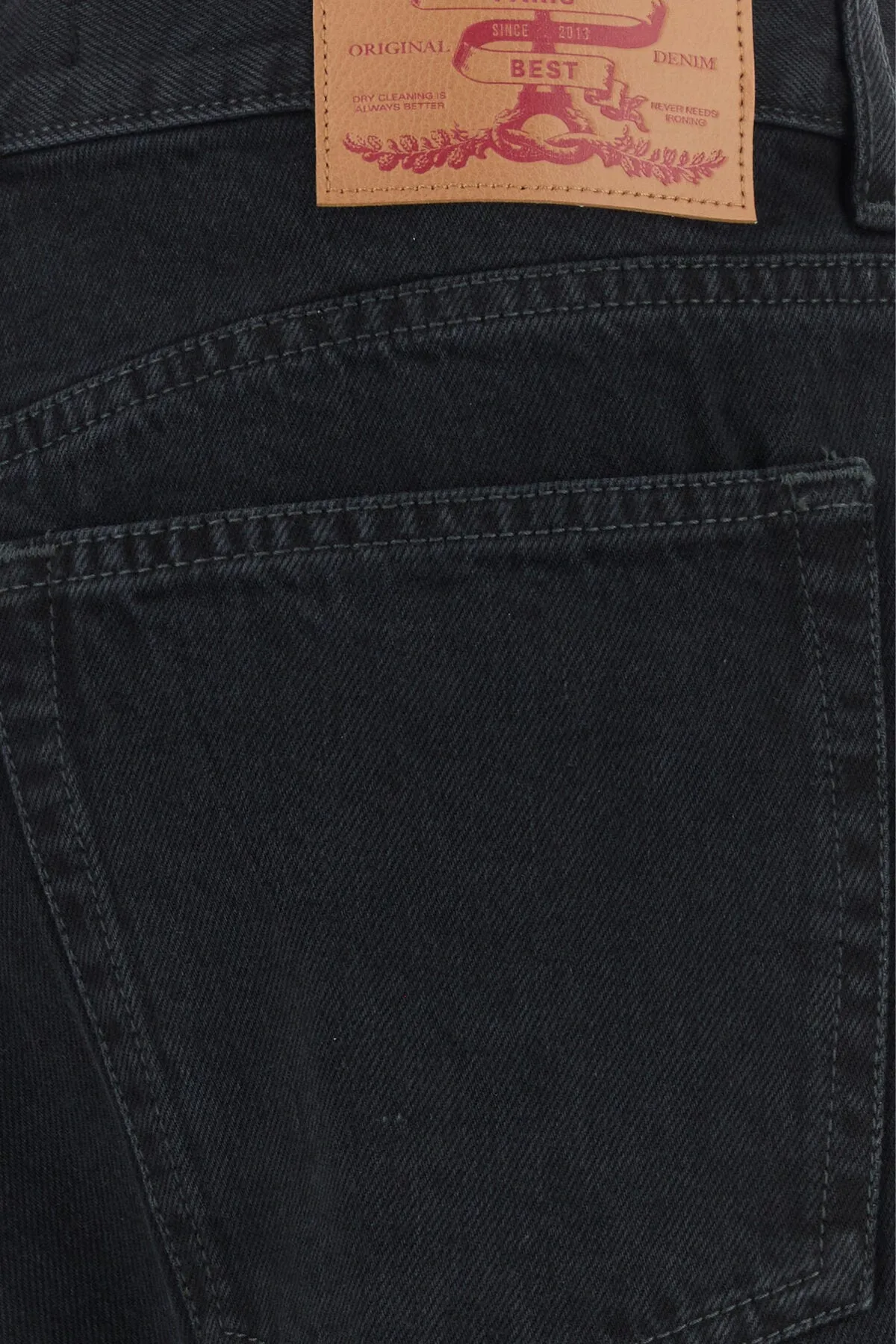 Black denim wide-leg jeans    