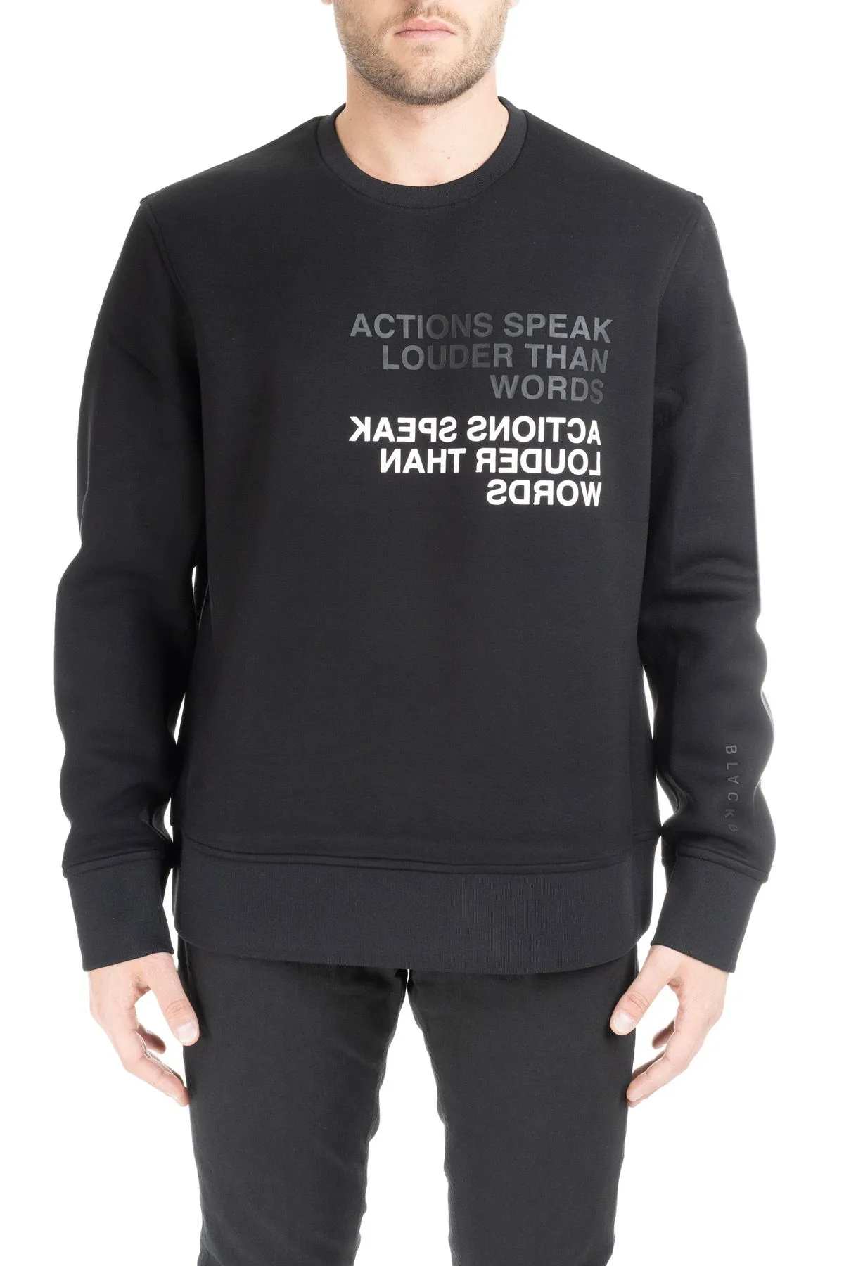 BLACKBARRETT   FELPA NERA IN RAYON CON LETTERING FRONTALE