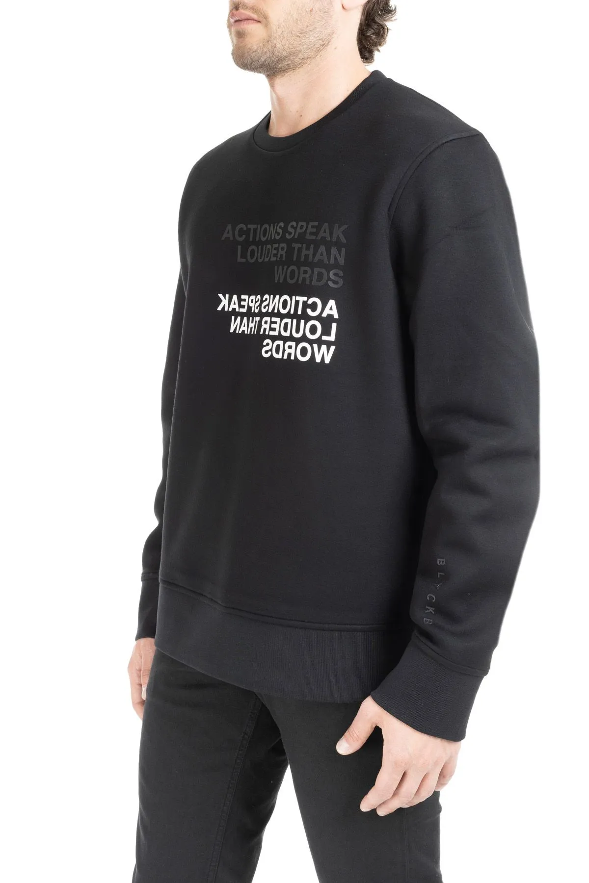 BLACKBARRETT   FELPA NERA IN RAYON CON LETTERING FRONTALE