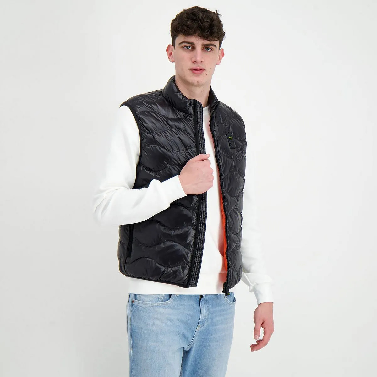      BLAUER PIUMINO SMANICATO AD ONDE  