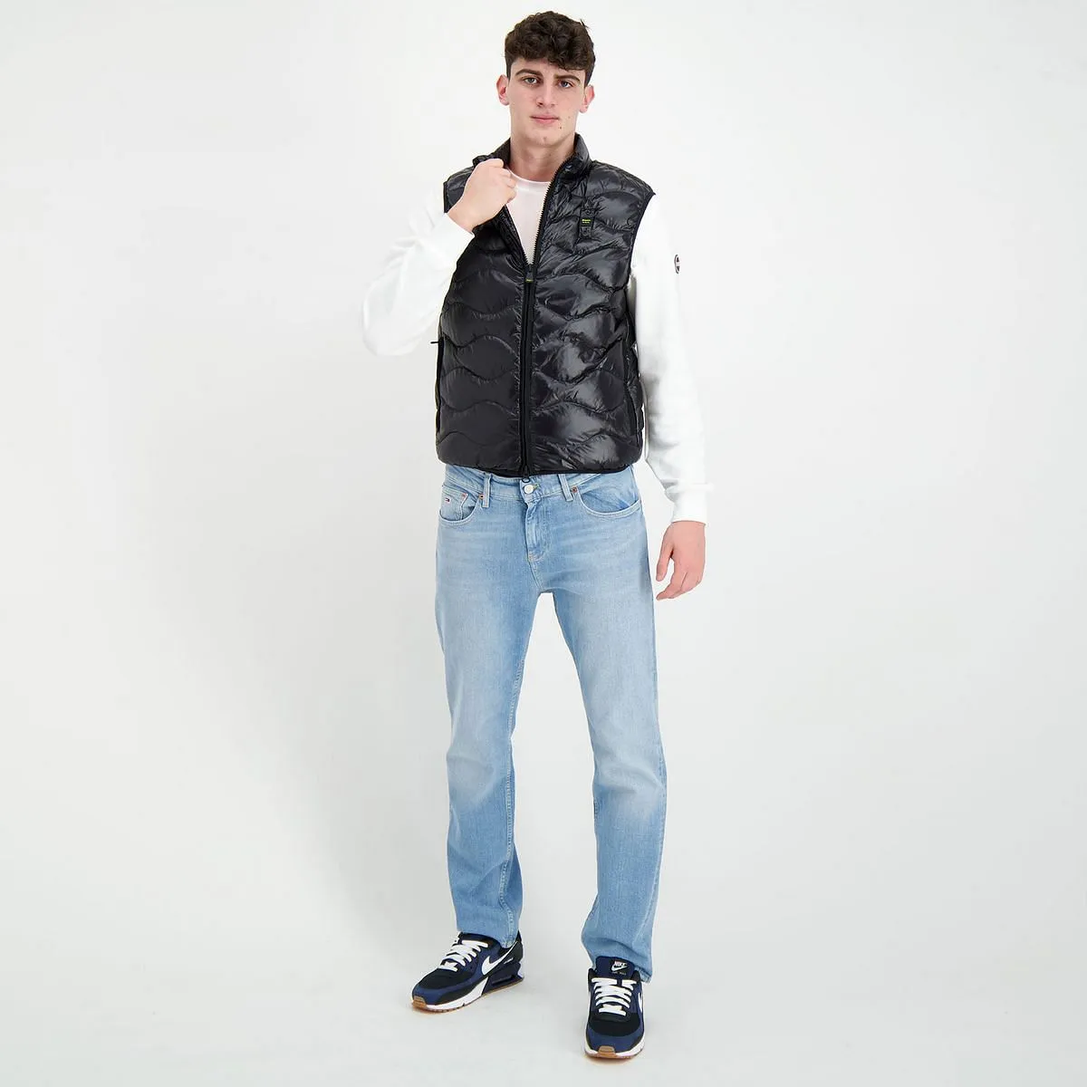      BLAUER PIUMINO SMANICATO AD ONDE  