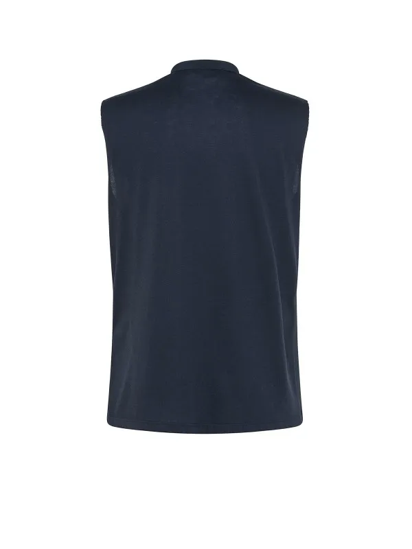 Blue sleeveless blouse