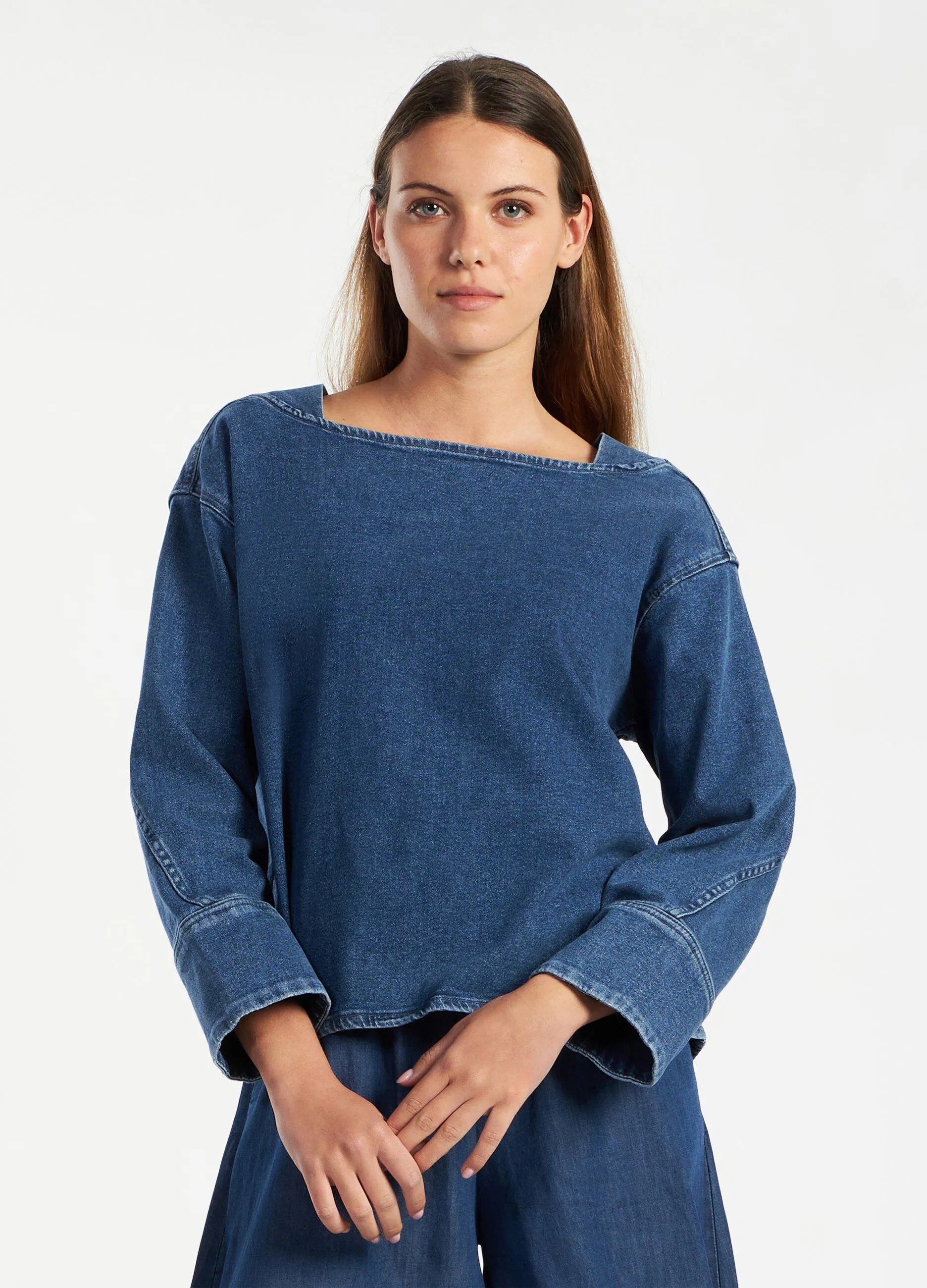 Blusa in denim donna