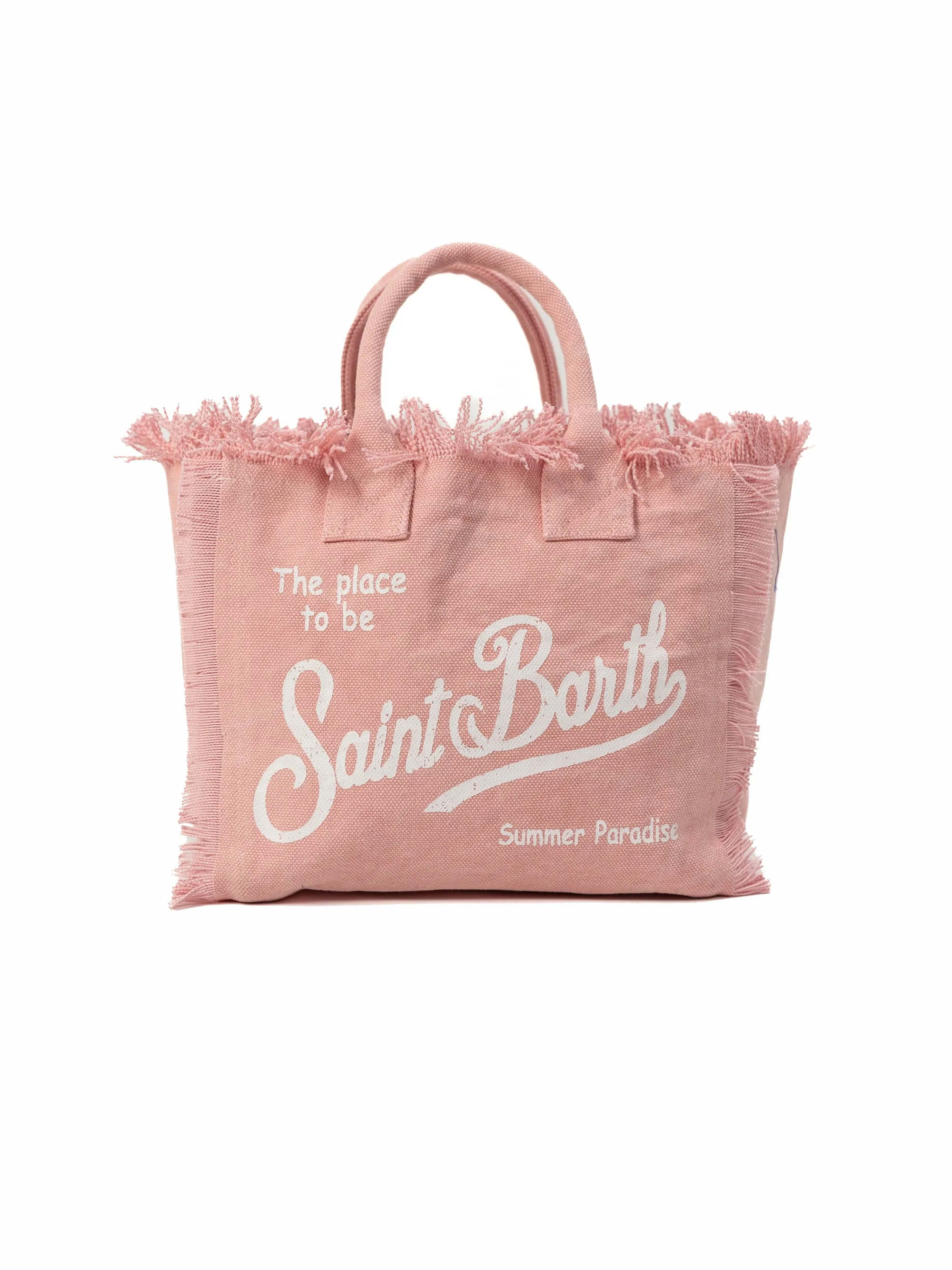Borsa a Mano con Tracolla in Canvas Rosa