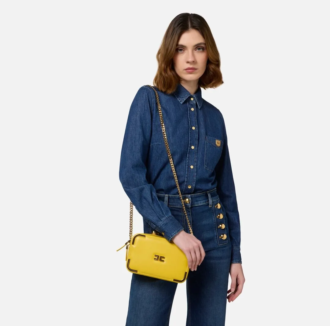 Borsa a tracolla con angoli in metallo bs72a47e2 elisabetta franchi ai 24.25.