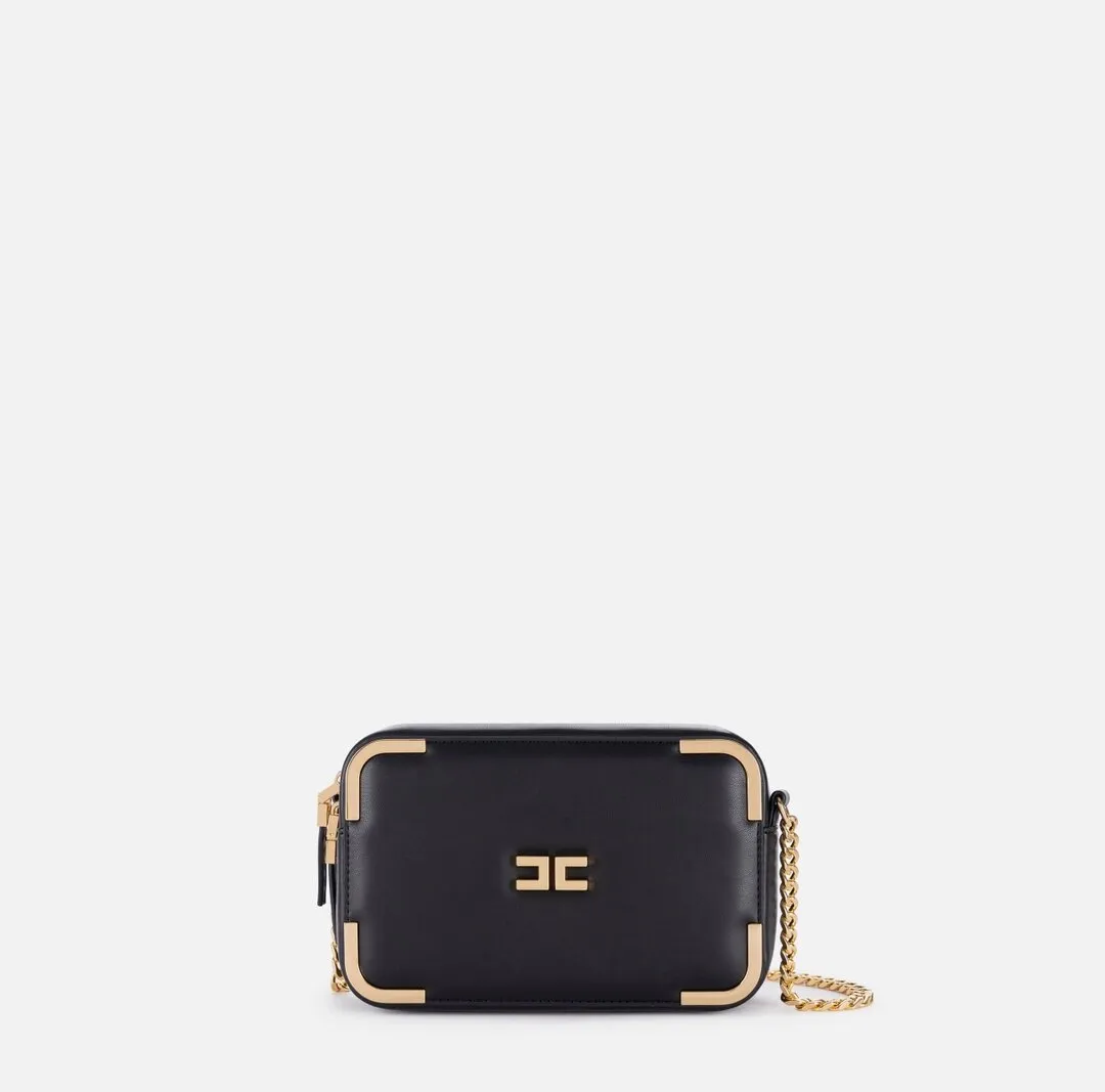 Borsa a tracolla con angoli in metallo bs72a47e2 elisabetta franchi ai 24.25.