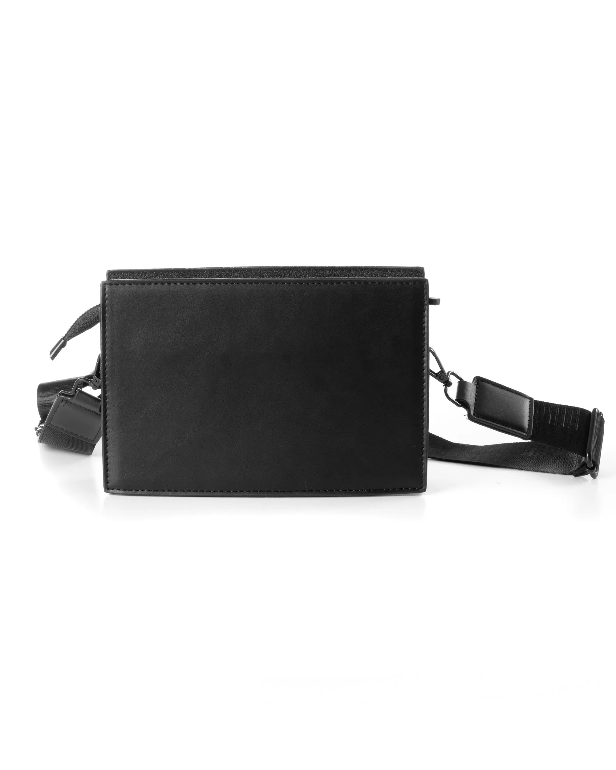 Borsa Borsetta Rigida Borsello A Tracolla Pochette a Mano Uomo Unisex Ecopelle Zip Casual Nero GIOSAL-ZU1109A