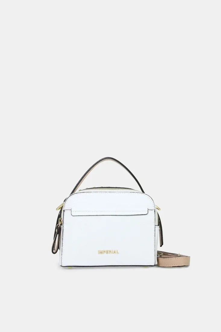 Borsa in vera pelle con borchie e zip