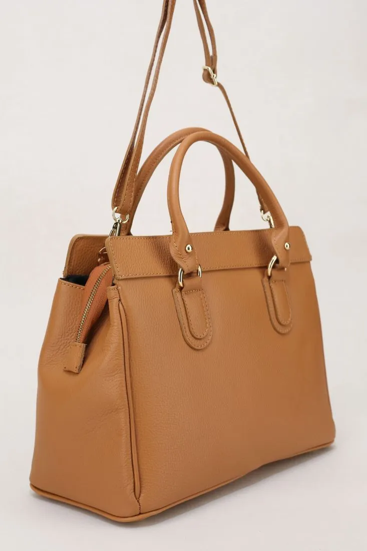 Borsa monocolour con logo e lucchetto