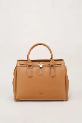 Borsa monocolour con logo e lucchetto