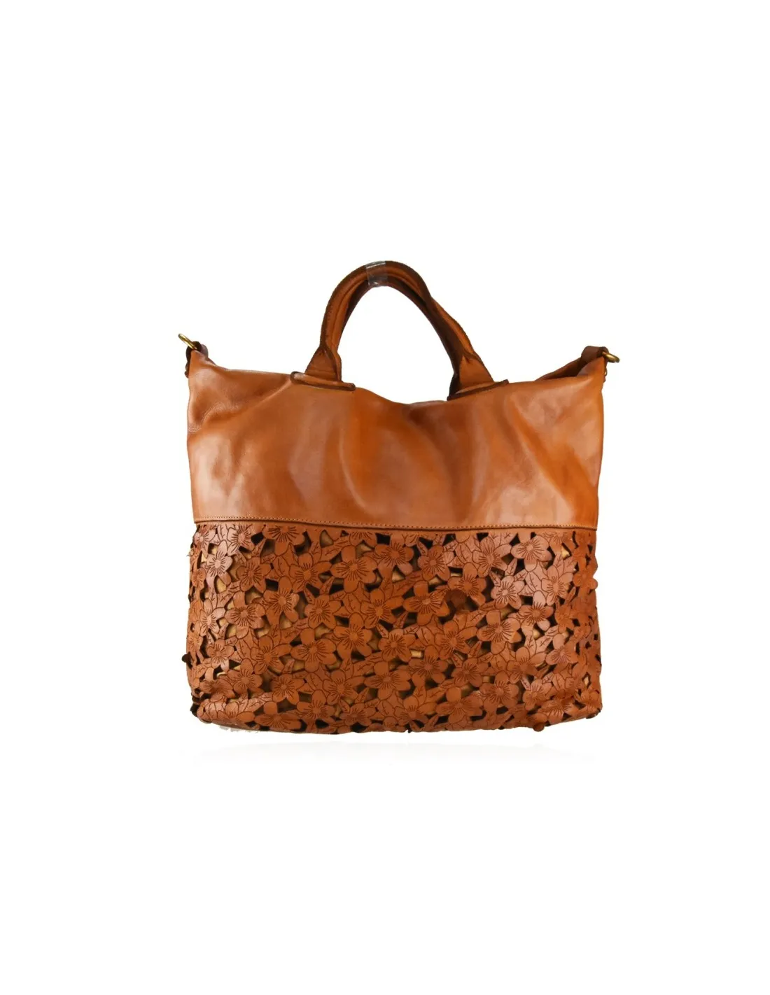 Borsa traforata artigianale in pelle