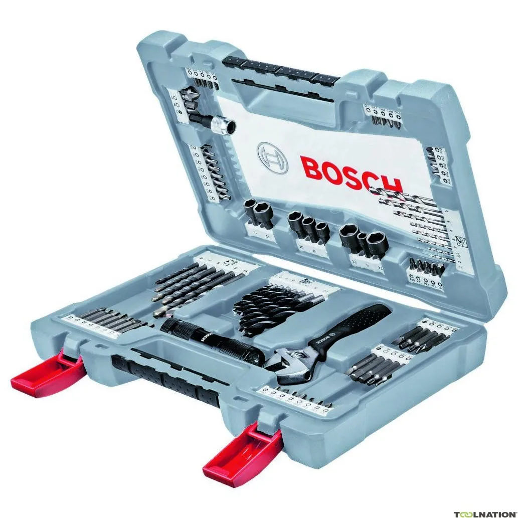 Bosch Professional Accessori 2608P00235 Set di punte e trapani V-Line premium da 91 pezzi