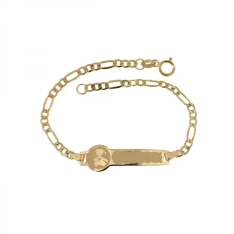 Bracciale battesimale da bimba con targhetta personalizzabile in oro giallo 18kt