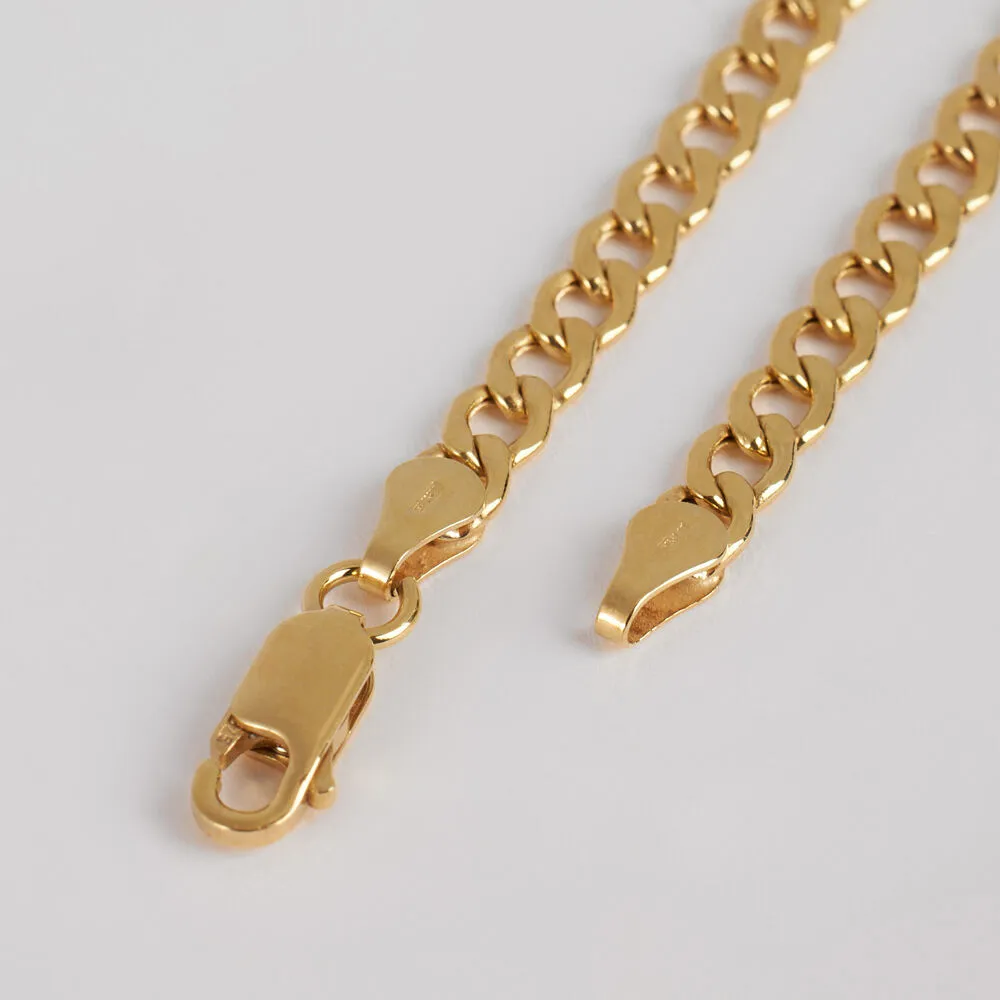 Bracciale Catena L'homme Or Oro Giallo 375/1000 Maglia Groumette 21 cm 1425089