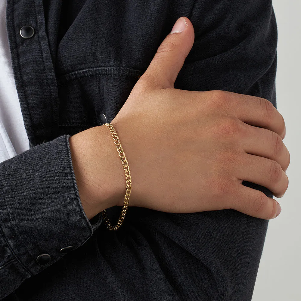 Bracciale Catena L'homme Or Oro Giallo 375/1000 Maglia Groumette 21 cm 1425089