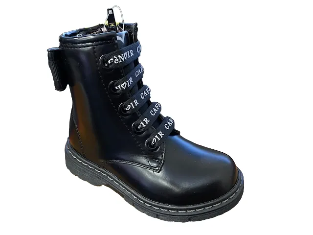 CafèNoir Girl's amphibian with internal zip and writing on the lace C-1883 1531 black