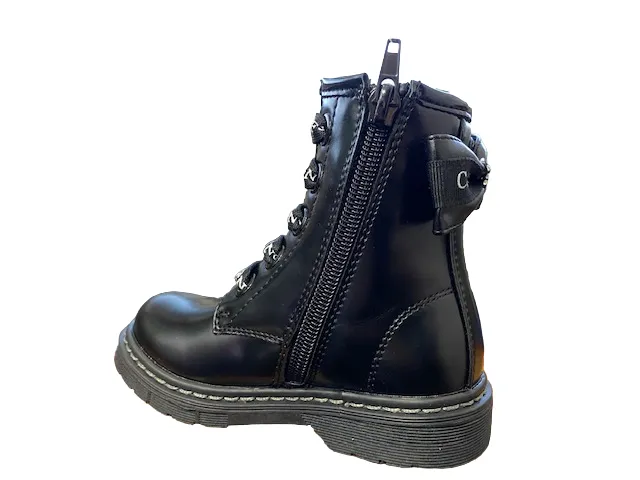 CafèNoir Girl's amphibian with internal zip and writing on the lace C-1883 1531 black